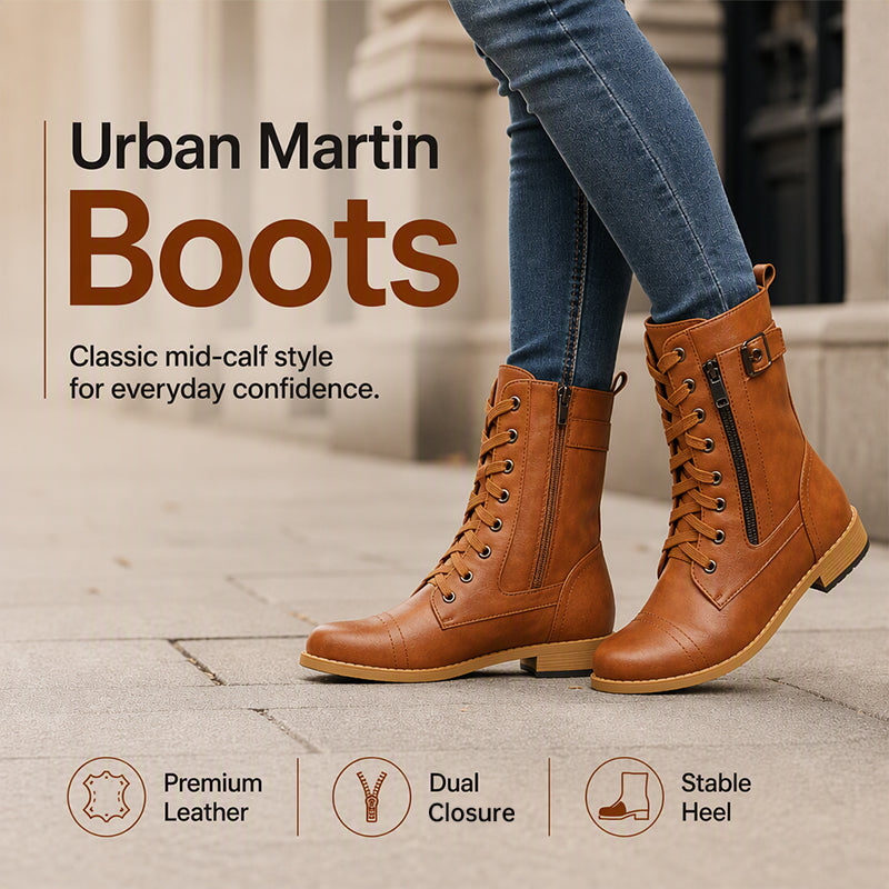 🔥 50% OFF ✨ Women’s Classic Lace-Up Martin Boots – Comfortable Mid-Calf Boots