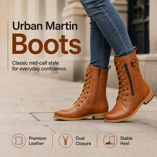 🔥 50% OFF ✨ Women’s Classic Lace-Up Martin Boots – Comfortable Mid-Calf Boots
