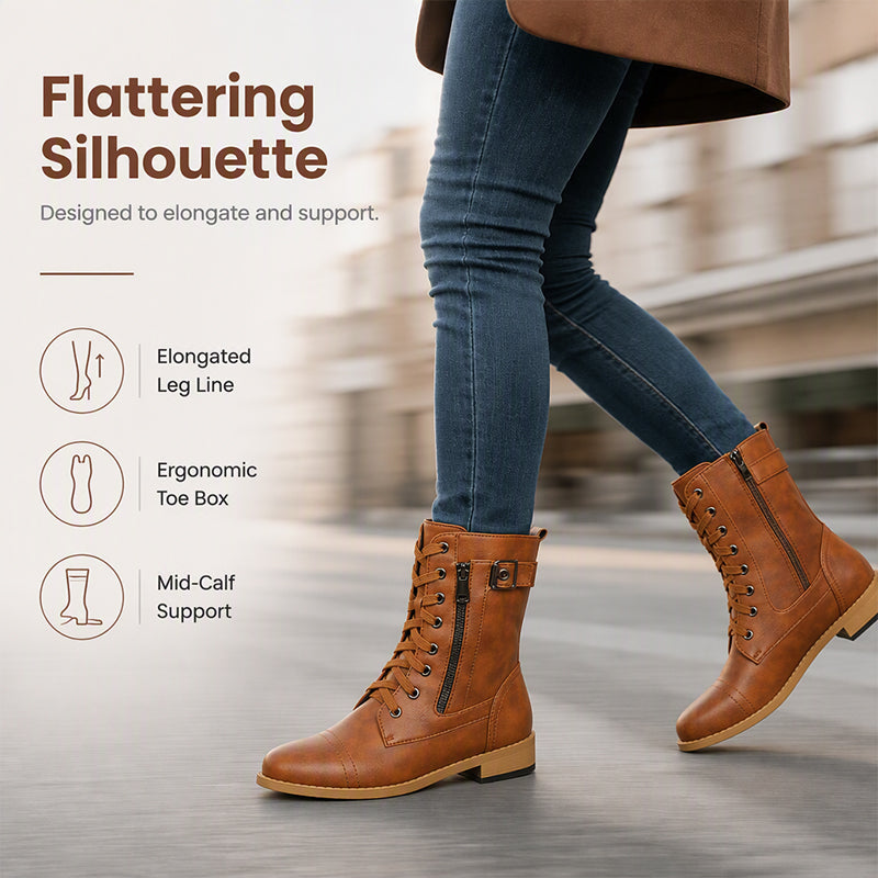 🔥 50% OFF ✨ Women’s Classic Lace-Up Martin Boots – Comfortable Mid-Calf Boots