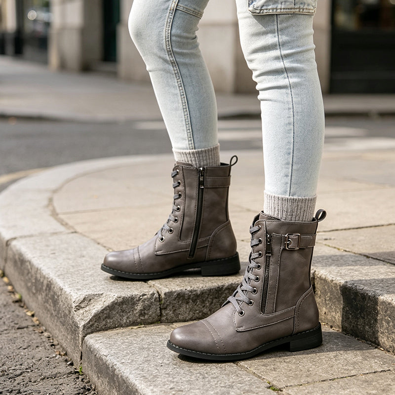 🔥 50% OFF ✨ Women’s Classic Lace-Up Martin Boots – Comfortable Mid-Calf Boots