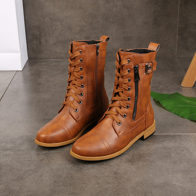 🔥 50% OFF ✨ Women’s Classic Lace-Up Martin Boots – Comfortable Mid-Calf Boots