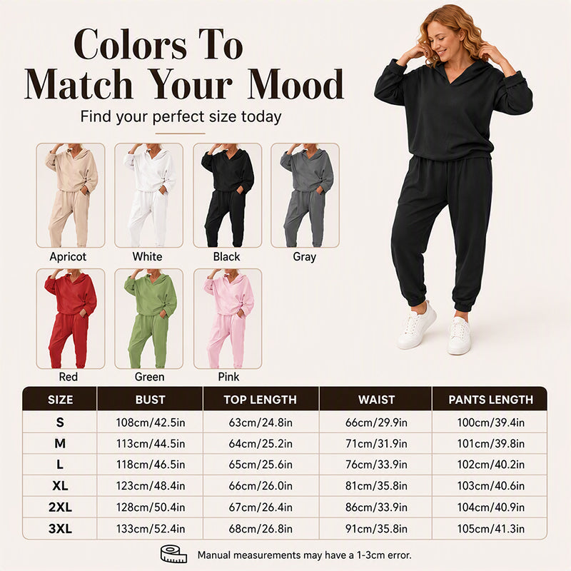 ✨ VANADAILY PICK ✨ Women’s Hooded Sweatshirt & Lounge Pants Set – Soft Casual 2-Piece Outfit