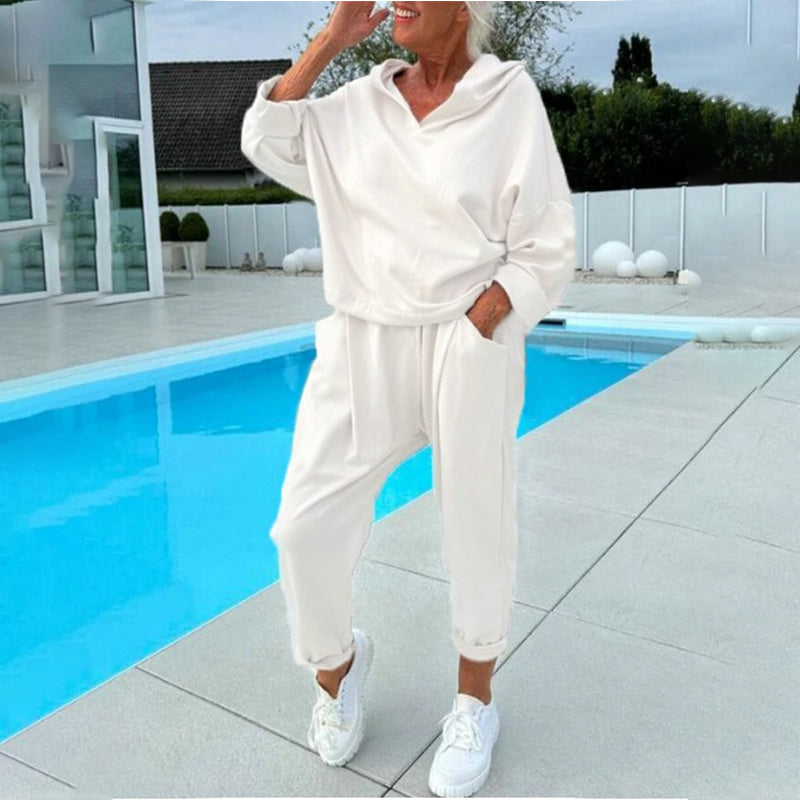 ✨ VANADAILY PICK ✨ Women’s Hooded Sweatshirt & Lounge Pants Set – Soft Casual 2-Piece Outfit