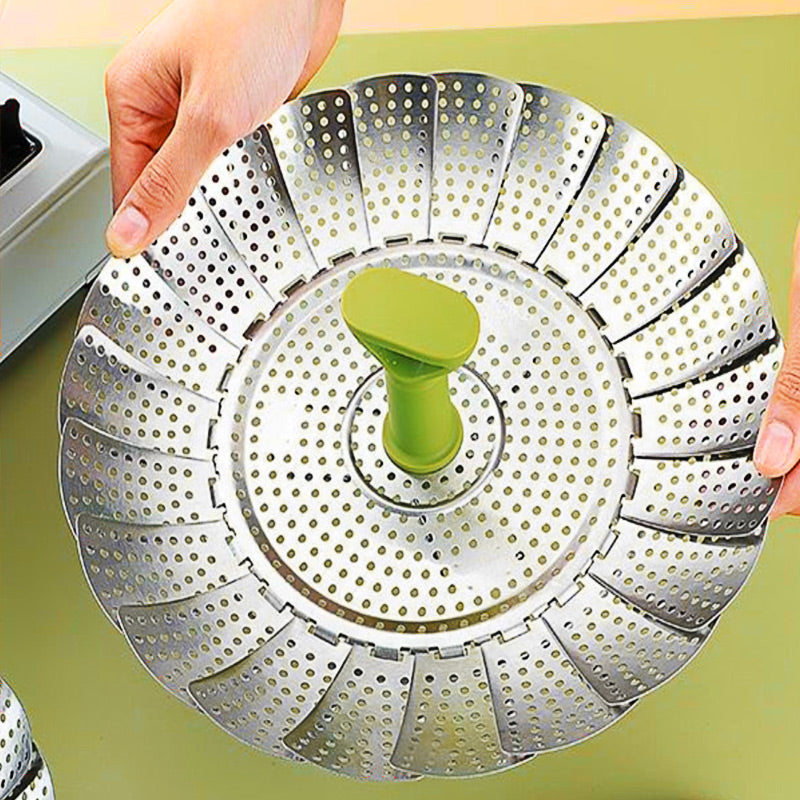 🔥 49% OFF ✨ Expandable Stainless Steel Steamer Basket – Foldable Pot Insert