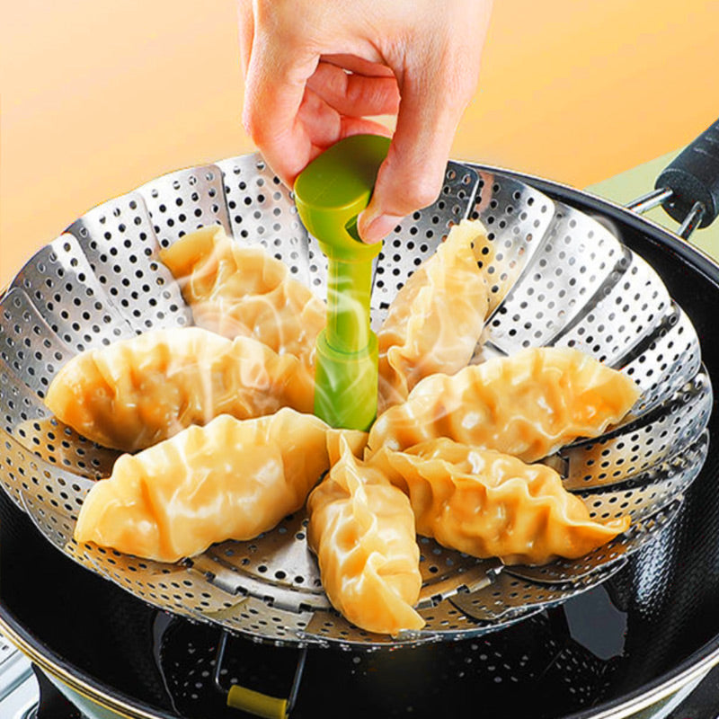 🔥 49% OFF ✨ Expandable Stainless Steel Steamer Basket – Foldable Pot Insert