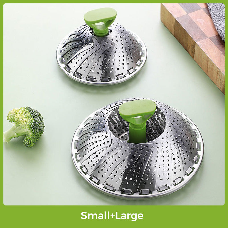 🔥 49% OFF ✨ Expandable Stainless Steel Steamer Basket – Foldable Pot Insert