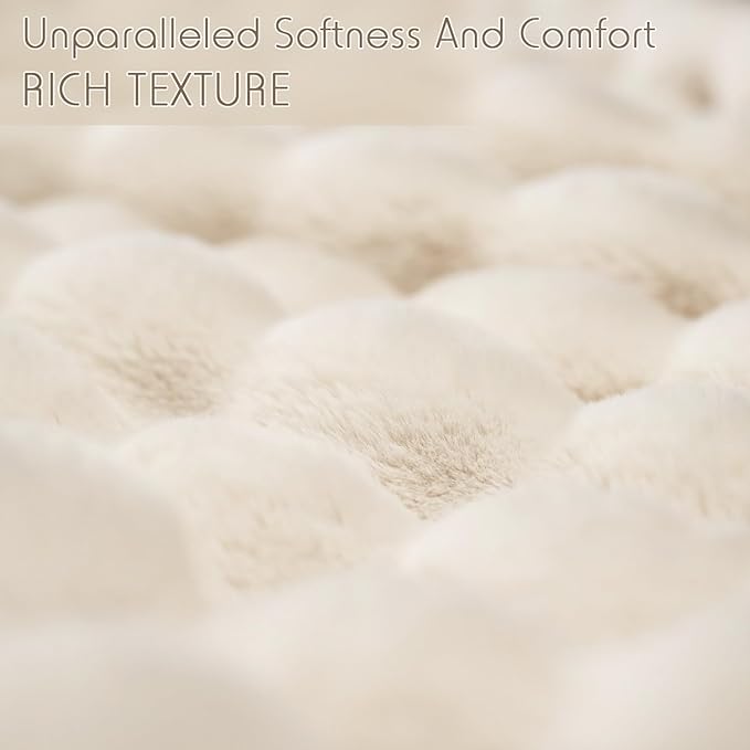 🔥 50% OFF ✨ Faux Rabbit Plush Blanket – Thick, Soft & Cosy for Sofa or Bed