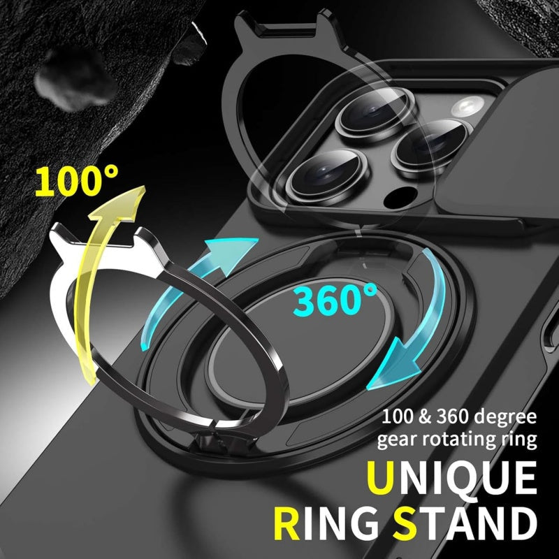 🔥 50% OFF ✨ Protective iPhone Case with Ring Stand – Camera Cover & Magnetic Mount