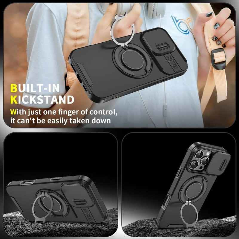 🔥 50% OFF ✨ Protective iPhone Case with Ring Stand – Camera Cover & Magnetic Mount