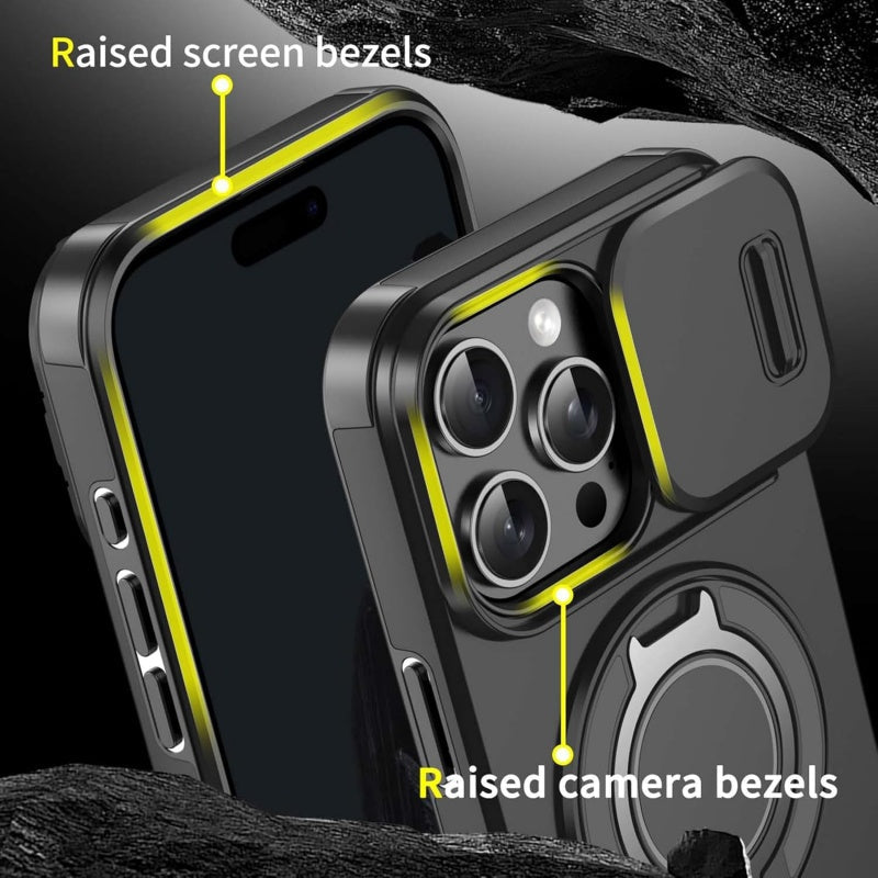 🔥 50% OFF ✨ Protective iPhone Case with Ring Stand – Camera Cover & Magnetic Mount