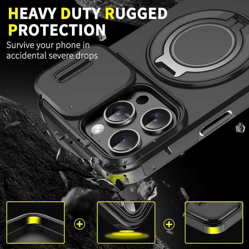 🔥 50% OFF ✨ Protective iPhone Case with Ring Stand – Camera Cover & Magnetic Mount