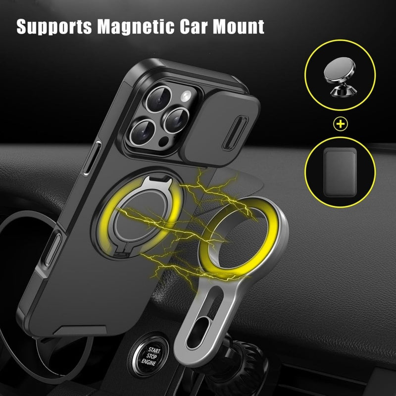 🔥 50% OFF ✨ Protective iPhone Case with Ring Stand – Camera Cover & Magnetic Mount