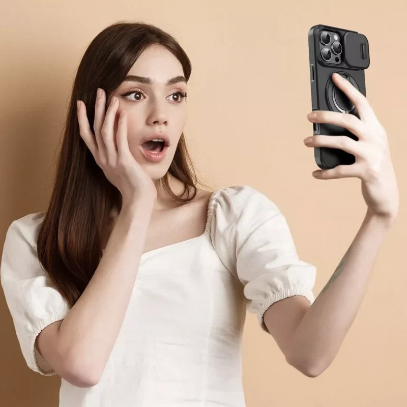 🔥 50% OFF ✨ Protective iPhone Case with Ring Stand – Camera Cover & Magnetic Mount