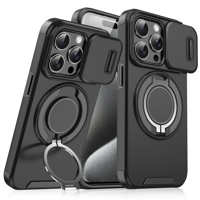 🔥 50% OFF ✨ Protective iPhone Case with Ring Stand – Camera Cover & Magnetic Mount