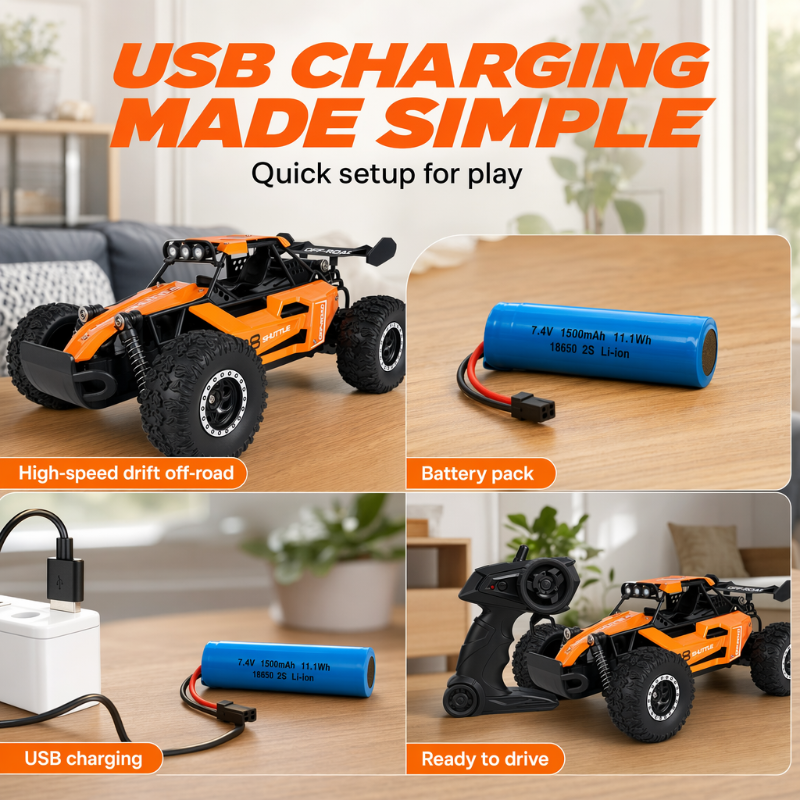 🔥 50% OFF ✨ High-Speed 4WD RC Off-Road Truck – All-Terrain Racing Fun