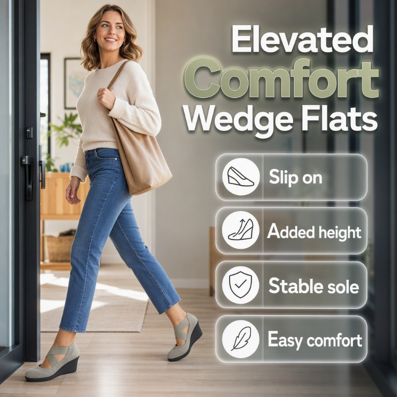 🔥 50% OFF ✨ Women’s Comfort Wedge Flats – Easy Slip-On, Round Toe & Soft Sole