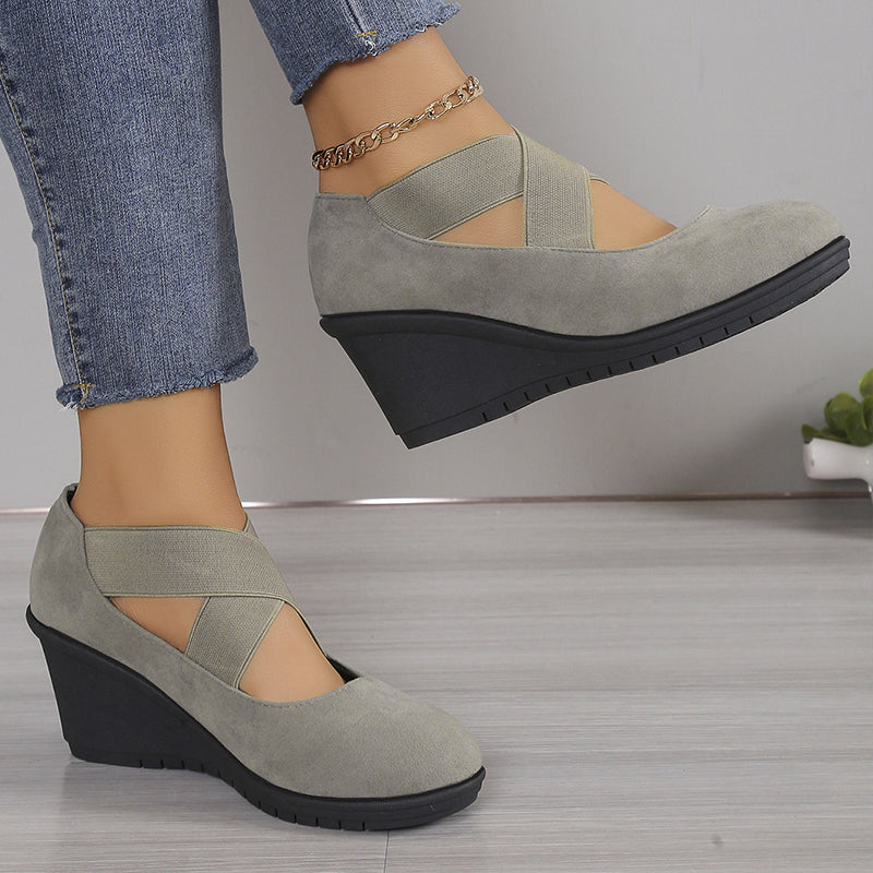 🔥 50% OFF ✨ Women’s Comfort Wedge Flats – Easy Slip-On, Round Toe & Soft Sole