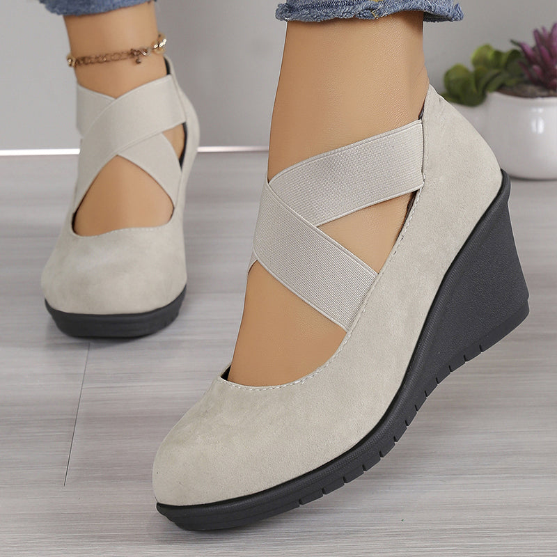 🔥 50% OFF ✨ Women’s Comfort Wedge Flats – Easy Slip-On, Round Toe & Soft Sole