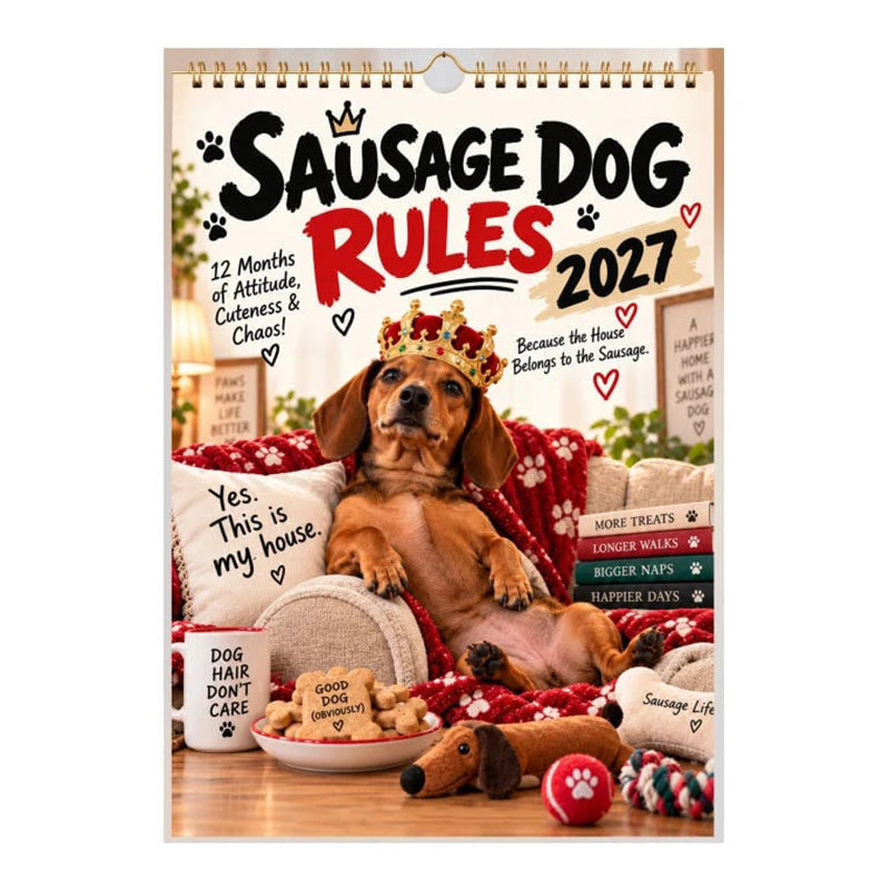 🔥 50% OFF ✨ 2027 Dachshund Wall Calendar – 12 Months of Sausage Dog Fun