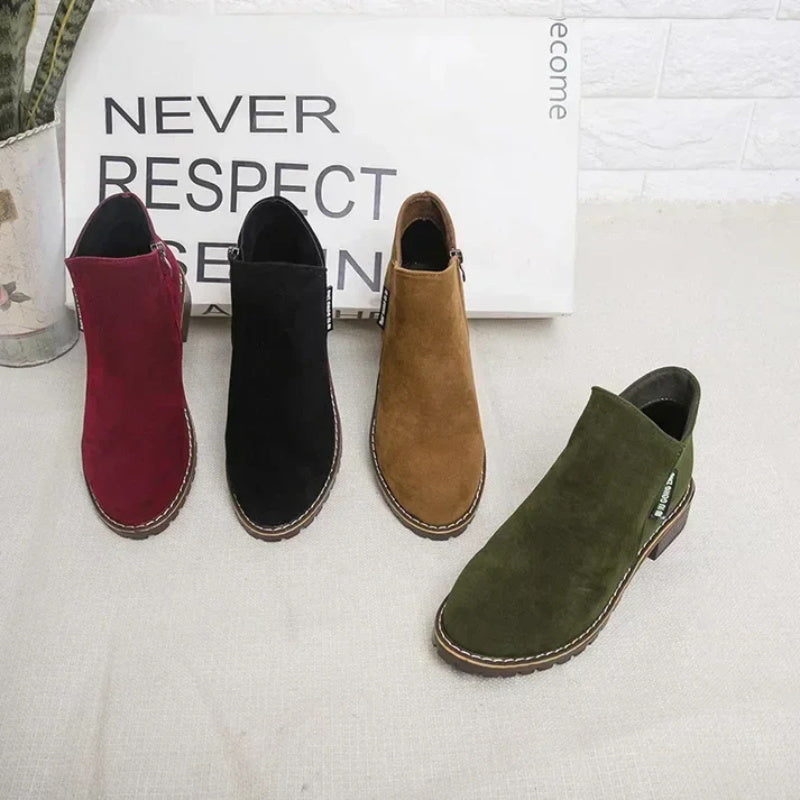 🔥 50% OFF ✨ Women’s Side-Zip Ankle Boots – Comfortable Low-Heel Everyday Style