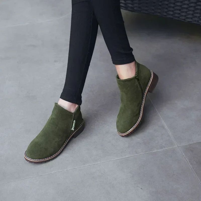 🔥 50% OFF ✨ Women’s Side-Zip Ankle Boots – Comfortable Low-Heel Everyday Style