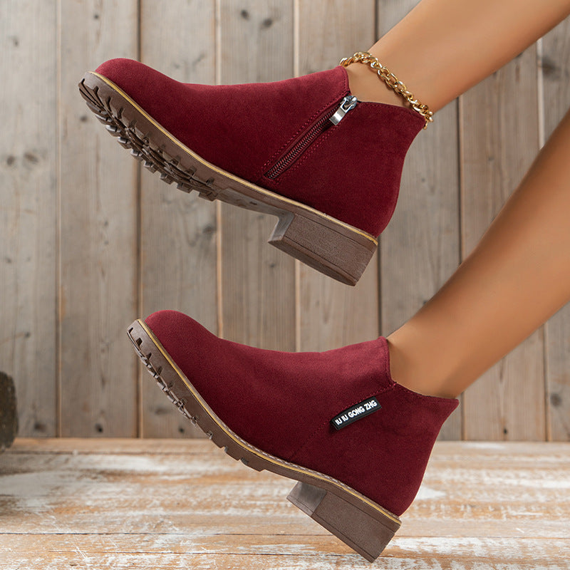 🔥 50% OFF ✨ Women’s Side-Zip Ankle Boots – Comfortable Low-Heel Everyday Style