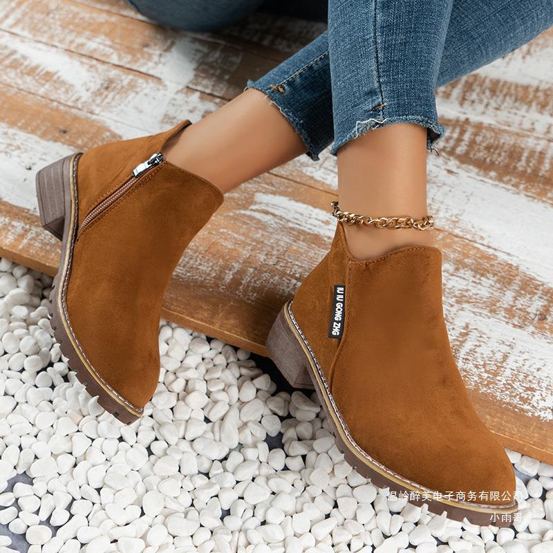 🔥 50% OFF ✨ Women’s Side-Zip Ankle Boots – Comfortable Low-Heel Everyday Style