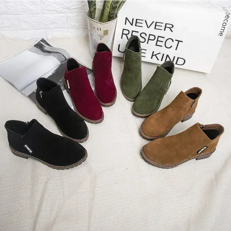 🔥 50% OFF ✨ Women’s Side-Zip Ankle Boots – Comfortable Low-Heel Everyday Style