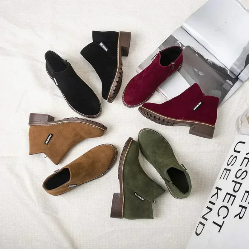 🔥 50% OFF ✨ Women’s Side-Zip Ankle Boots – Comfortable Low-Heel Everyday Style