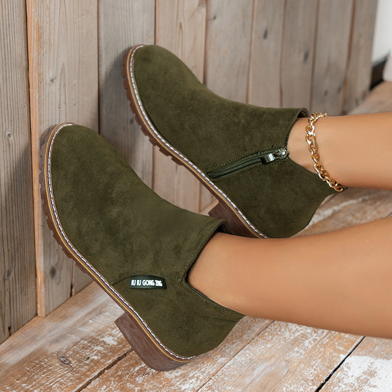 🔥 50% OFF ✨ Women’s Side-Zip Ankle Boots – Comfortable Low-Heel Everyday Style