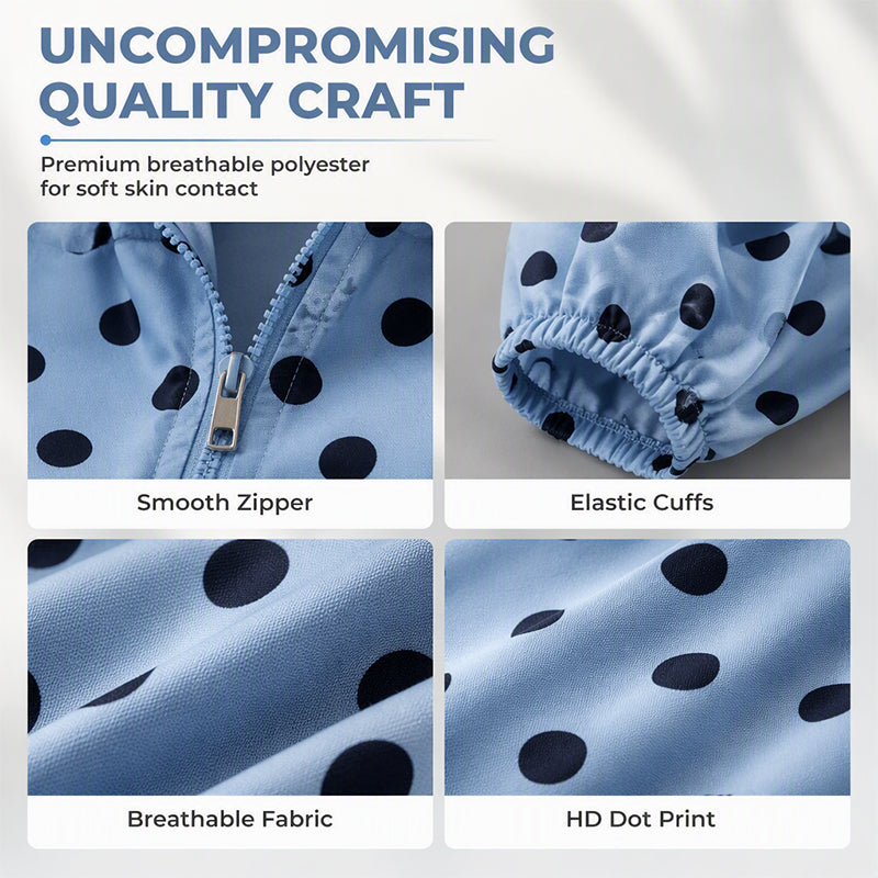 🔥 50% OFF ✨ Women’s Polka Dot Zip-Up Jacket – Casual Everyday Layer
