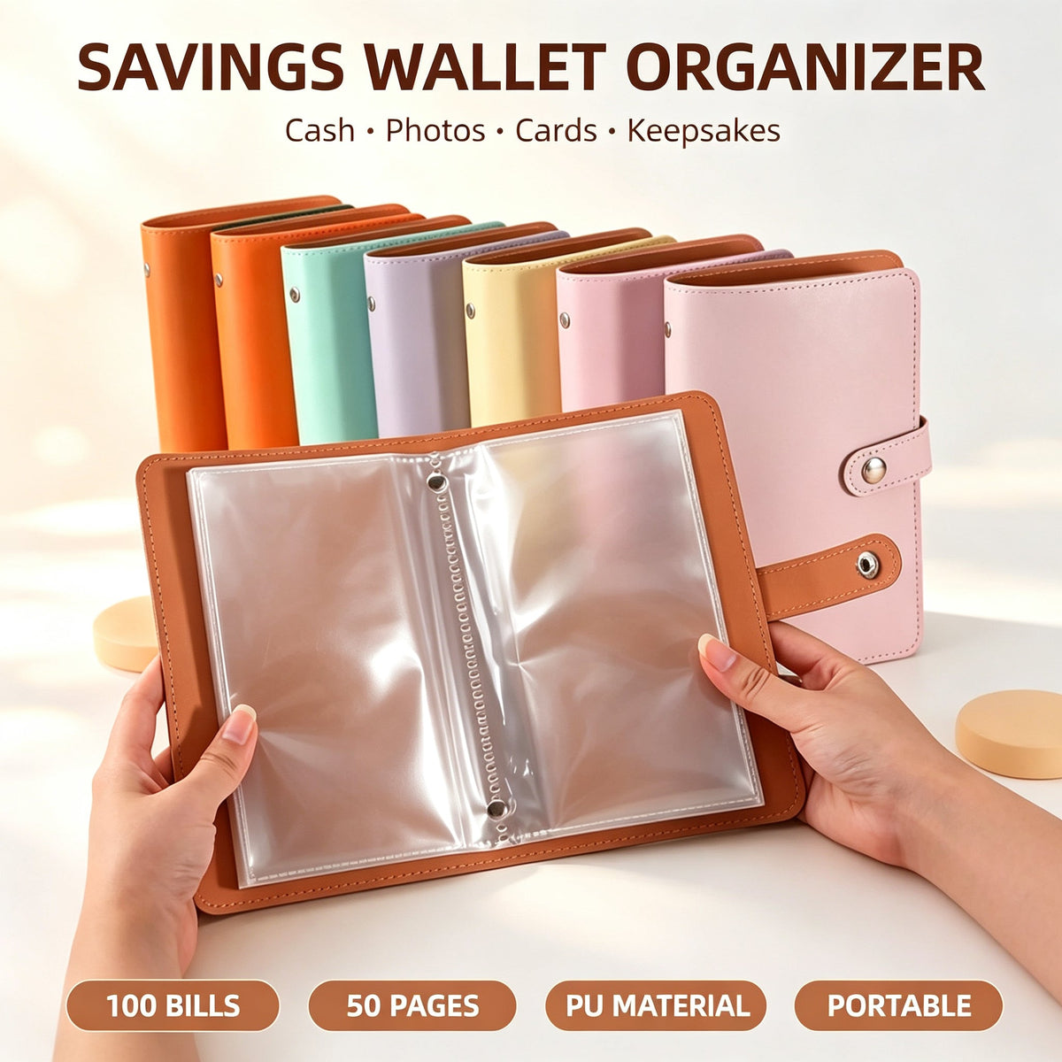 🔥 50% OFF ✨ Savings Wallet Organizer – 50-Page Cash, Card & Keepsake Binder