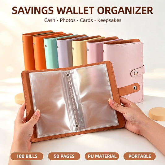 🔥 50% OFF ✨ Savings Wallet Organizer – 50-Page Cash, Card & Keepsake Binder