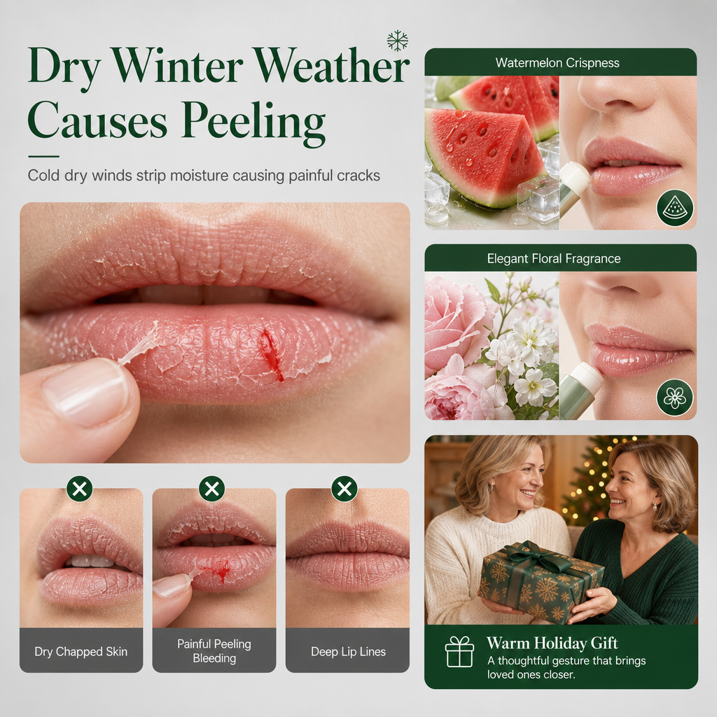 🎄 50% OFF ✨ Christmas Moisturizing Lip Balm Gift Set – 10-Piece Winter Lip Care