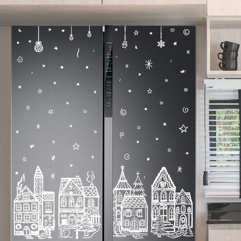 🎄 50% OFF ✨ Christmas Village Window Cling Set – 78 Reusable Static Decals