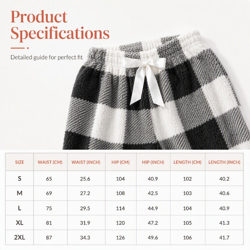 🔥 50% OFF | Women's Plush Plaid Wide-Leg Lounge Pants – Ultra-Soft & Cozy