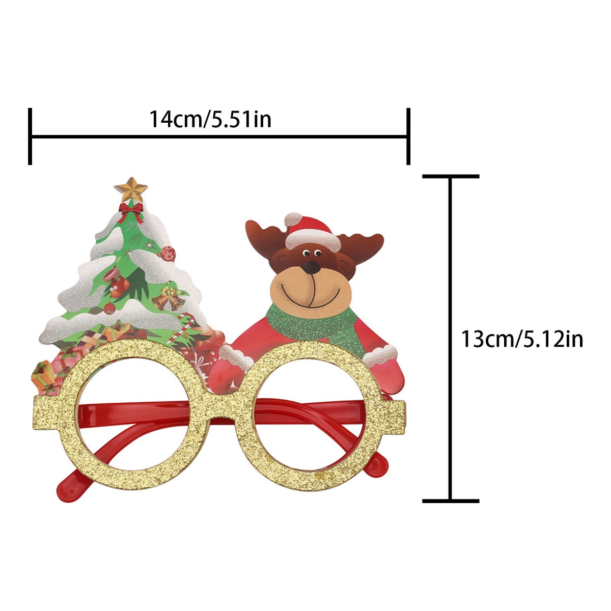Christmas novelty glasses style 01 tree and moose