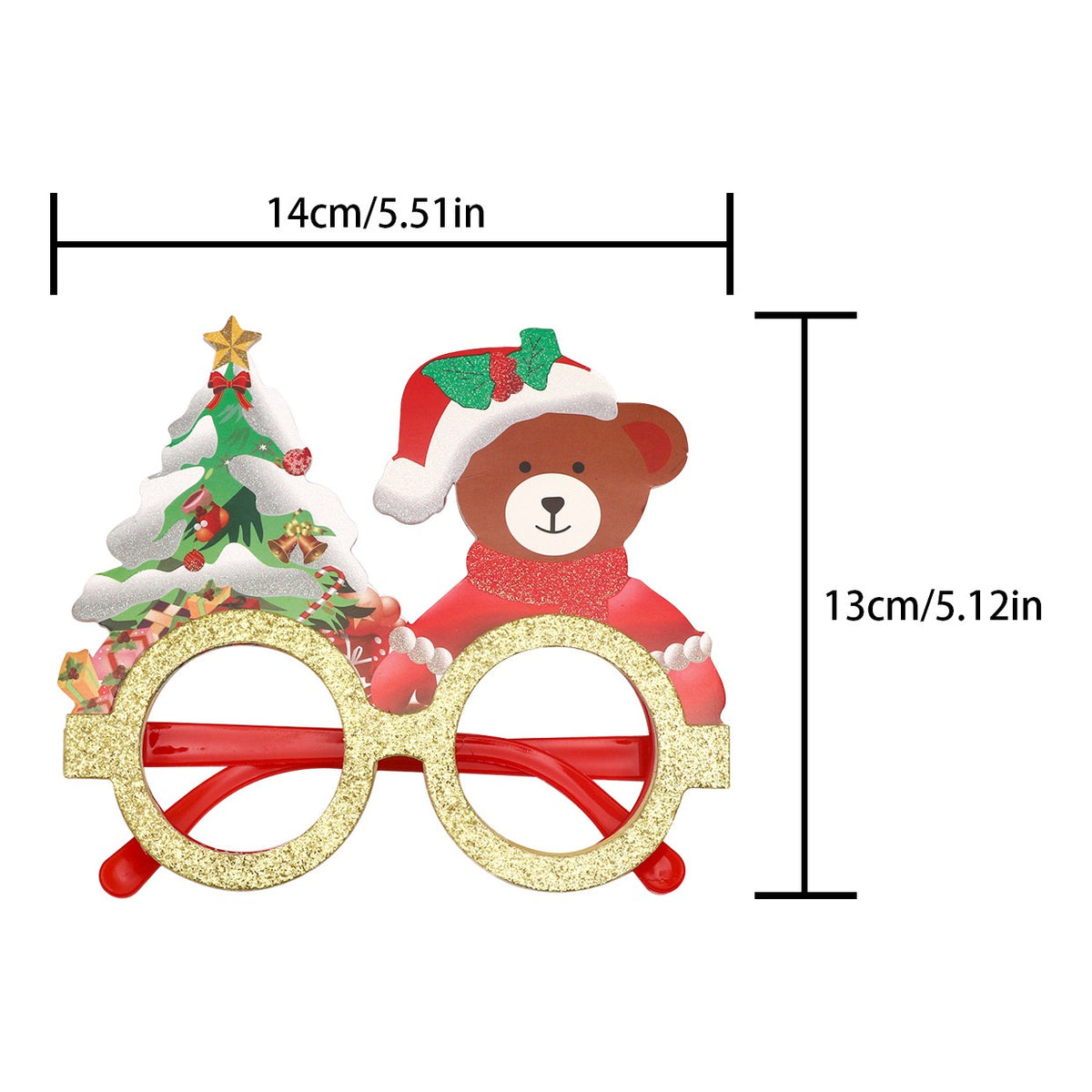 Christmas novelty glasses style 03 tree and bear