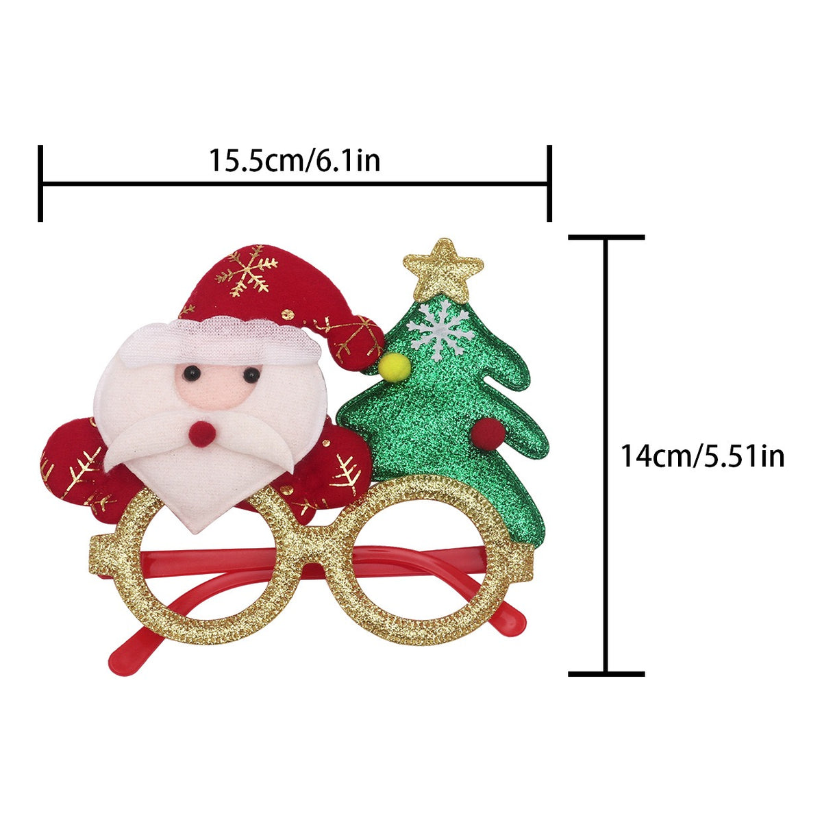 Christmas novelty glasses style 04 Santa and tree