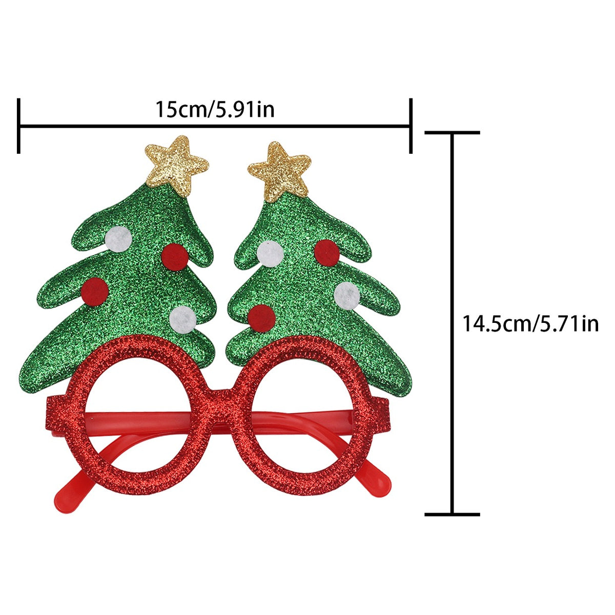 Christmas novelty glasses style 09 twin trees red frame