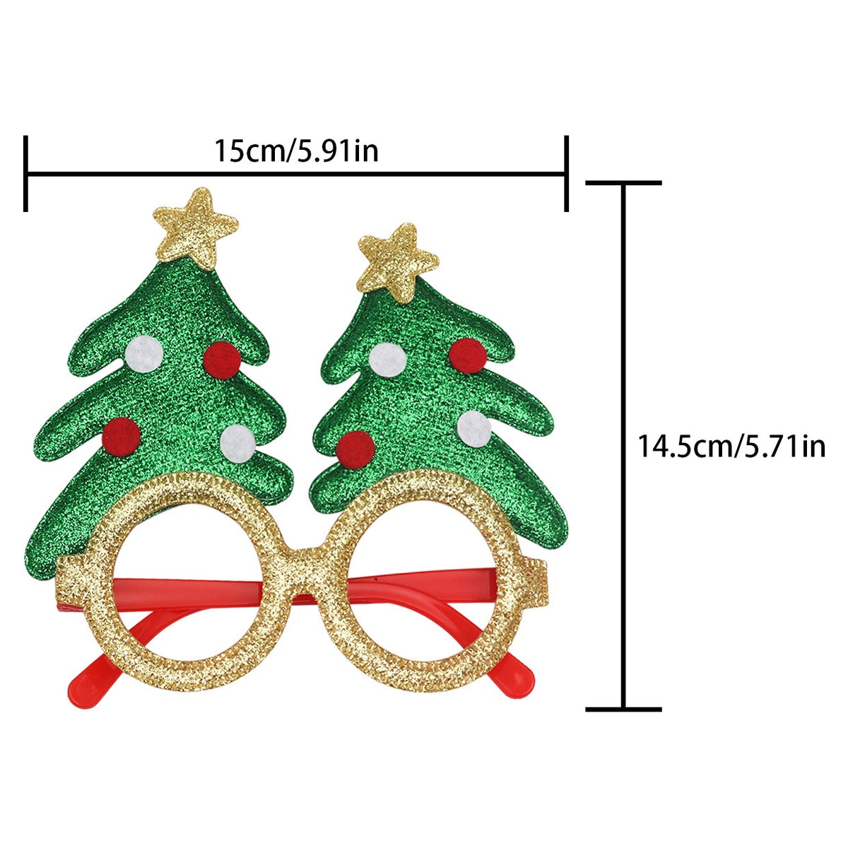 Christmas novelty glasses style 10 twin trees gold frame