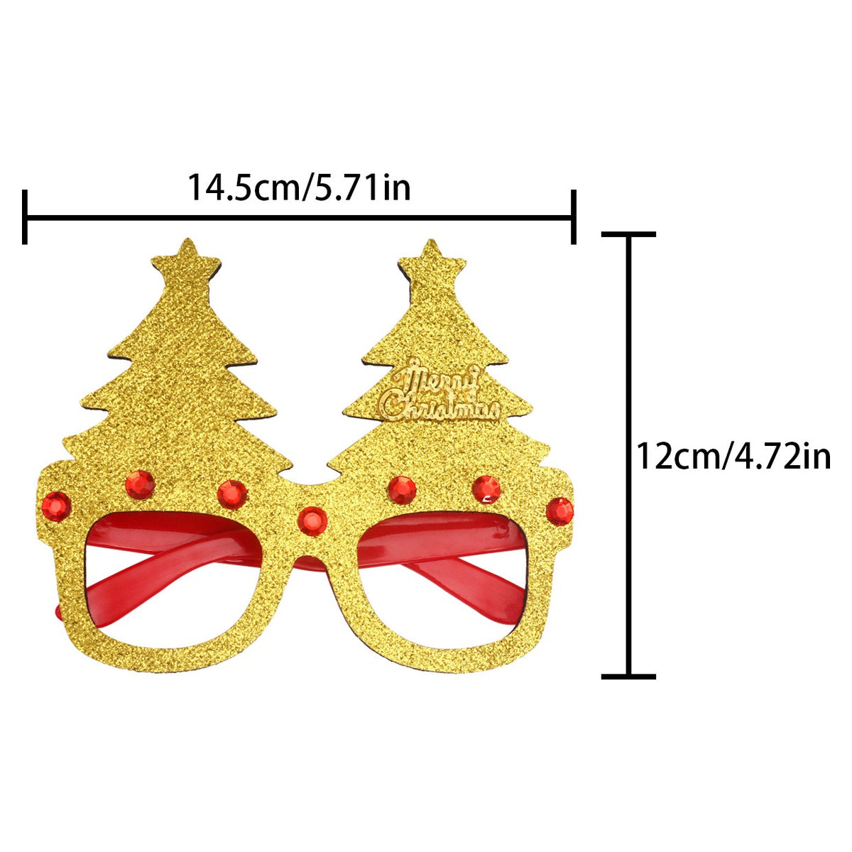 Christmas novelty glasses style 13 gold Christmas tree frame