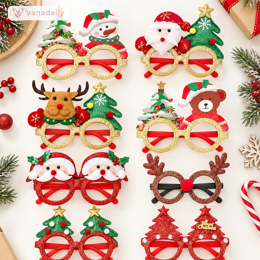 Vanadaily Christmas novelty party glasses in multiple festive designs