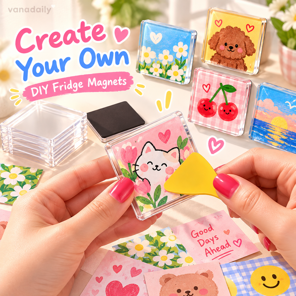 Vanadaily create your own DIY acrylic fridge magnet keepsake