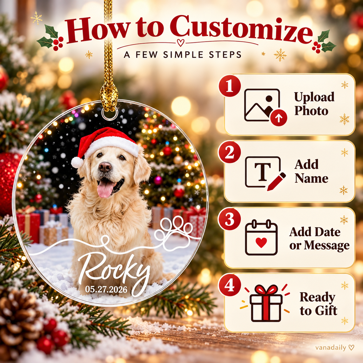How to customize a personalized acrylic Christmas ornament